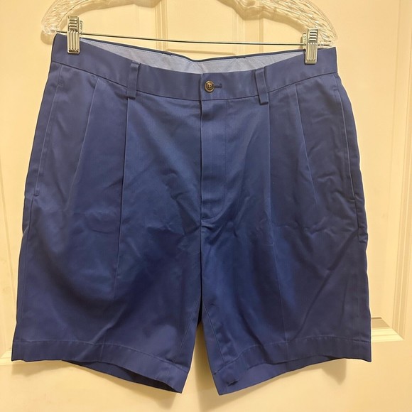 Brooks Brothers Other - Brooks Brothers 346 Shorts Mens W33 Blue Chino Lightweight Advantage Pleated